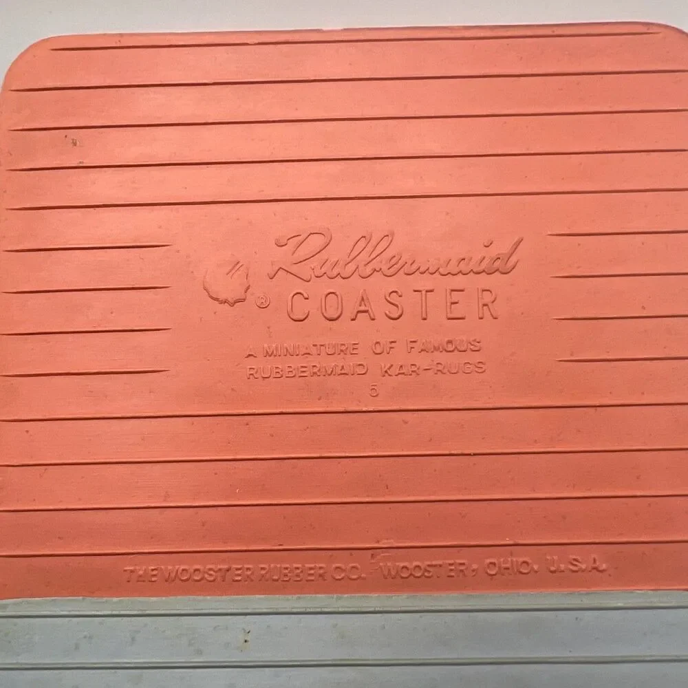 Vintage Set Of 6 Rubbermaid Coasters By Kar-Rug Made in USA